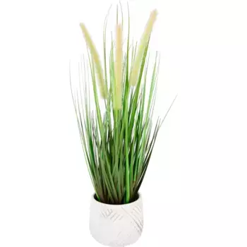 И.ГЕ.А. Искусственное растение «Лисий хвост», с кашпо Украшение из искусственной травы Щетина Просо Panicoideae Сладкая трава Setaria I.Ge.A., зеленый