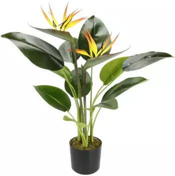 И.ГЕ.А. Искусственное растение "Растение Стрелиция в горшке", комнатное растение искусственные цветы I.GE.A. 50х62х40 см, цвет orange