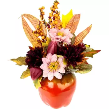 И.ГЕ.А. Искусственное растение в яблочном горшке I.Ge.A., цвет burgund