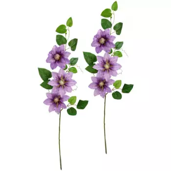 И.ГЕ.А. Искусственный цветок «Clematis tendril clematis», ветка, одинарный стебель, набор из 2 шт I.Ge.A., фиолетовый