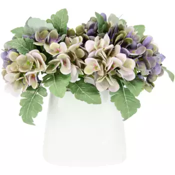 И.ГЕ.А. Искусственный цветок «Гортензия кустовая» в керамической вазе I.Ge.A., фиолетовый