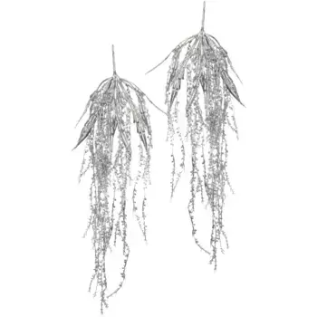 И.ГЕ.А. Искусственный цветок «Жемчужная нить», кустовое искусственное подвесное растение, набор из 2 шт I.Ge.A., цвет silberfarben