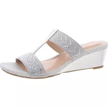 I Luv It 2 женские сандалии с Т-образным ремешком на танкетке Bandolino, серебряный