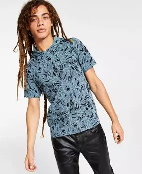 И.н.к. мужская футболка с капюшоном и абстрактным принтом international concepts, созданная для macy's INC International Concepts, мульти