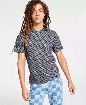 И.н.к. мужская футболка с капюшоном и геопринтом international concepts, созданная для macy's INC International Concepts, мульти