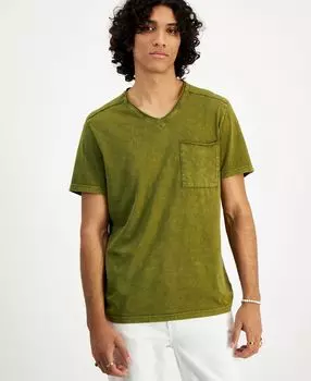 И.н.к. мужская футболка с v-образным вырезом с бахромой и потертостями от international concepts, созданная для macy's INC International Concepts, мульти