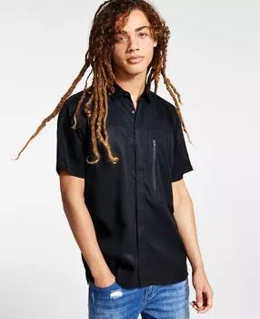 И.н.к. мужская рубашка стандартного кроя с карманами на молнии international concepts, созданная для macy's INC International Concepts, мульти