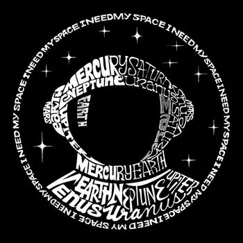 I Need My Space Astronaut — мужская футболка премиум-класса с рисунком Word Art LA Pop Art