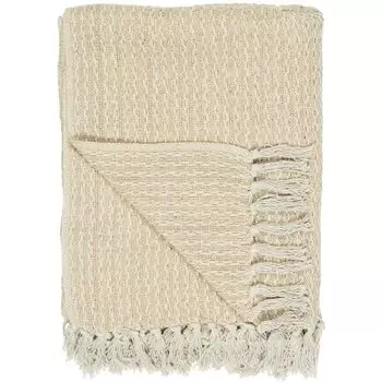 IB Laursen Плед Желтый Кремовый 130x160 Шерстяное Одеяло Хлопок