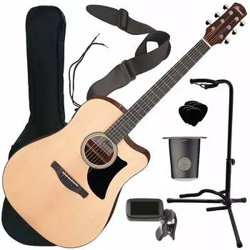 Ibanez AAD50CE Advanced Acoustic-Electric Guitar - Low Gloss Natural STAGE ESSENTIALS BUNDLE