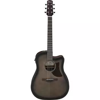 Ibanez AAD50CE Advanced Acoustic Guitar, Purpleheart, Transparent Charcoal Burst AAD50CETCB