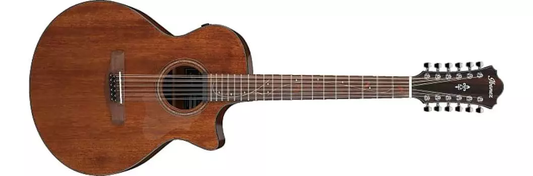 Ibanez AE2912 Акустическая электрическая 12-струнная гитара - натуральный низкий глянец