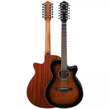 Ibanez AEG5012 12-струнная акустическая электрогитара - скрипка Sunburst Ibanez AEG5012 12-String Electric Guitar -
