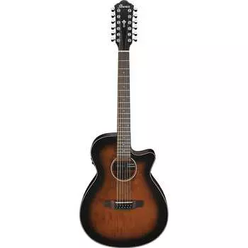 Ibanez AEG5012 Серия AEG 12-струнная акустическая электрогитара с одним вырезом, Dark Violin Sunburst AE Series