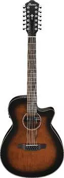 Ibanez AEG5012DVH 12-струнная акустическая электрогитара в цвете Dark Violin Sunburst