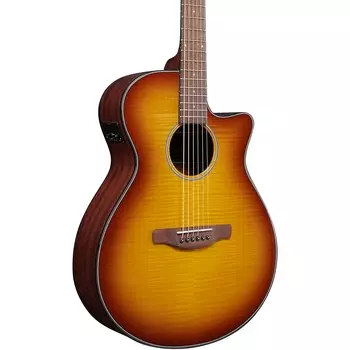 Ibanez AEG70 Flamed Maple Top Grand Concert Акустически-Электрическая Гитара Light Amber Burst