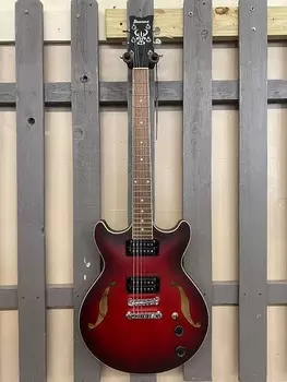 Ibanez AM53 Artcore Hollowbody Sunburst Red Flat