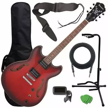 Ibanez AS53 Artcore Semi-Hollow Guitar - Sunburst Red Flat GUITAR ESSENTIALS BUNDLE Artcore AS53 Sunburst Red Flat