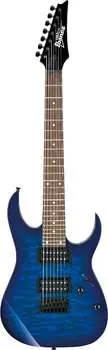 Ibanez GRG7221QATBB GIO RG 7-струнная электрогитара в прозрачном синем взрыве