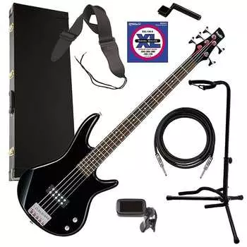 Ibanez GSR105EX 5-струнная бас-гитара - черный ПОЛНЫЙ БАСС-НАБОР