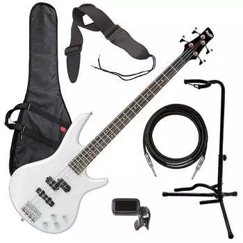 Ibanez GSR200 4-струнная бас-гитара - Жемчужно-белый BASS ESSENTIALS BUNDLE
