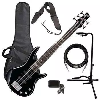 Ibanez GSRM25 miKro 5-струнная бас-гитара - черный BASS ESSENTIALS BUNDLE