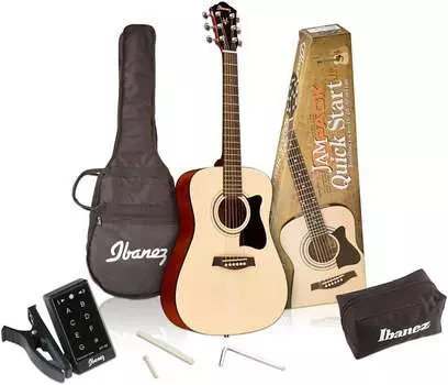 Ibanez IJV30 Размер 3/4 Акустическая гитара Quickstart Jampack с сумкой и не только