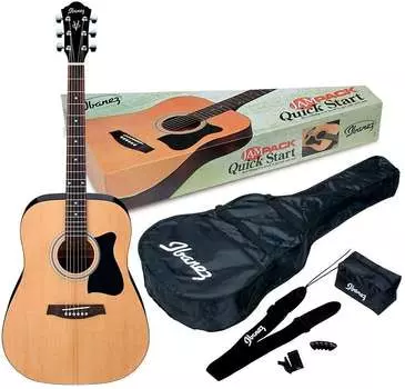 Ibanez IJV50 Полноразмерная акустическая гитара Quickstart Jampack с сумкой и не только