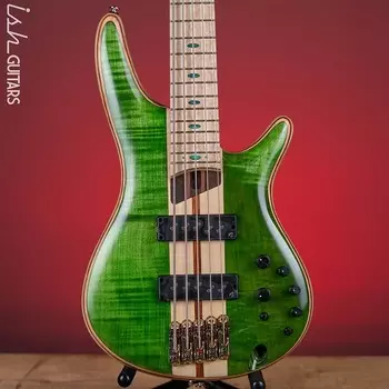 Ibanez Premium SR5FMDX 5-String Bass Emerald Green Low Gloss Демонстрация Ibanez Premium SR5FMDX 5-String Bass Green Low Demo