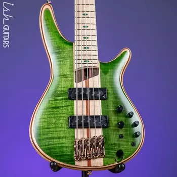 Ibanez Premium SR5FMDX 5-струнная бас-гитара изумрудно-зеленого цвета с низким блеском Ibanez Premium SR5FMDX 5-String Bass Green Low
