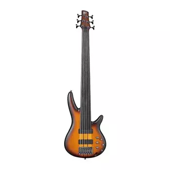 Бас-гитара 6-струнная безладовая Ibanez SRF706 SR Bass Workshop, Brown Burst Flat