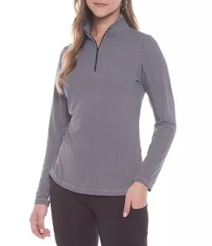 IBKUL Essential Mini клетчатый топ с длинными рукавами и молнией на четверть, мультиколор