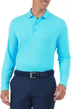 Ibkul Мужская мини-поло для гольфа с длинными рукавами и клетчатым принтом