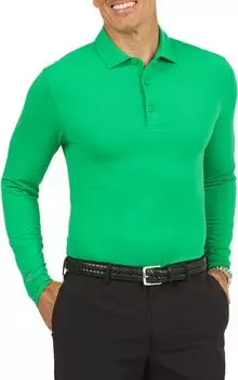Ibkul Мужская рубашка-поло для гольфа с длинными рукавами современного кроя