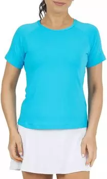 Ibkul Женская футболка-поло для гольфа с короткими рукавами и круглым вырезом, бирюзовый