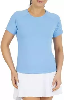 Ibkul Женская футболка-поло для гольфа с короткими рукавами и круглым вырезом