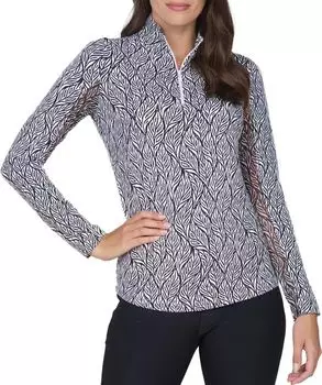 Ibkul Женский пуловер для гольфа Sally с длинным рукавом и воротником-стойкой