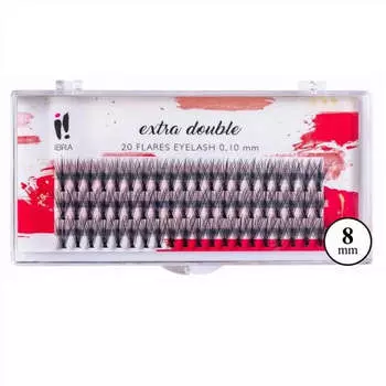 Ibra Дополнительные двойные пучки накладных ресниц без узлов C 0,10-8 мм