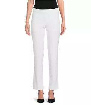 IC Collection Ponte Трикотажные прямые зауженные брюки без застежек, белый