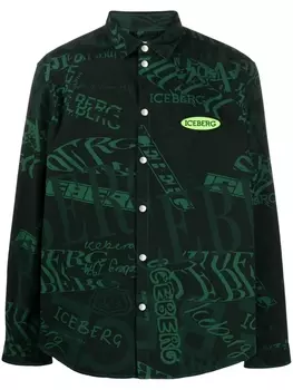 Iceberg джинсовая куртка в стиле милитари, зеленый