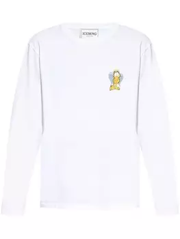 Iceberg футболка с длинными рукавами и принтом Гарфилда, белый