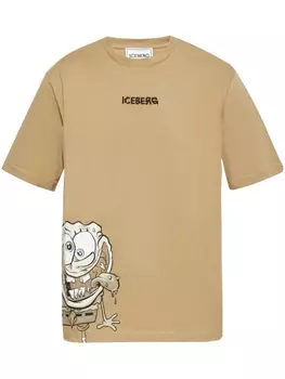 Iceberg футболка с принтом SpongeBob, нейтральный цвет