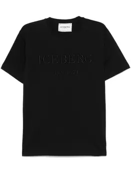 Iceberg футболка с вышитым логотипом, черный