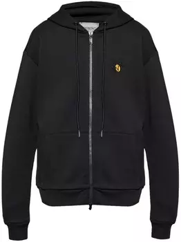 Iceberg хлопковая толстовка с капюшоном и вышитым логотипом, черный