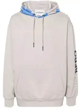 Iceberg худи с принтом, серый