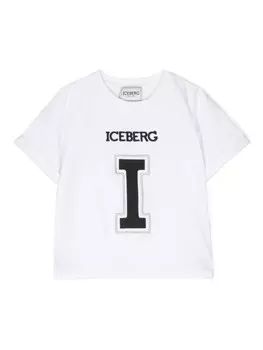 Iceberg Kids футболка с круглым вырезом и вышитым логотипом, белый