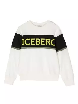 Iceberg Kids толстовка с круглым вырезом и логотипом, нейтральный цвет