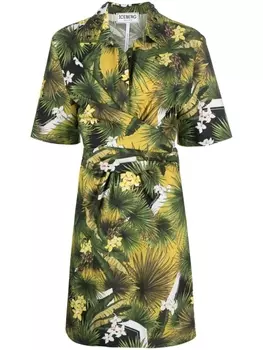 Iceberg платье-рубашка с принтом, зеленый