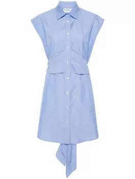 Iceberg поплиновое платье мини в полоску, синий