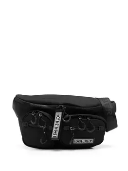Iceberg поясная сумка с логотипом, черный